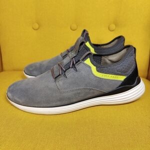 Cole Haan GrandSport Suede Leather Gray Neon Sneaker Men's Shoe Size 10.5M